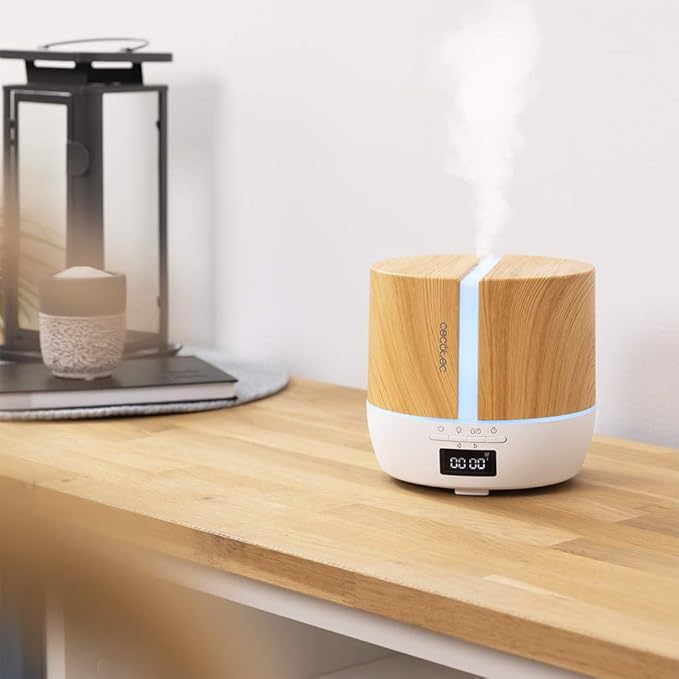 Difusor de aceites esenciales con humidificador y temporizador
