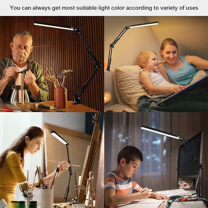 Lámpara LED flexible para escritorio con múltiples usos